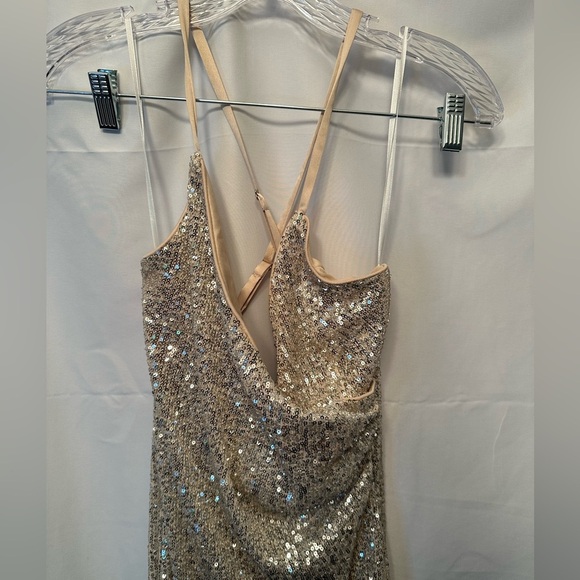 NWT Baltic Born Annabel Sequin Midi Dress Size XS Ivory Sequins Lined Stretch - Picture 5 of 16